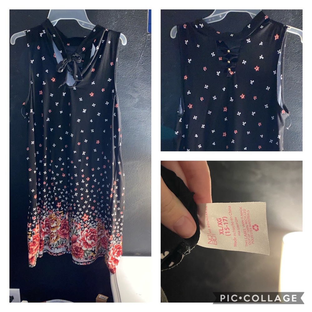 Black dress with floral pattern